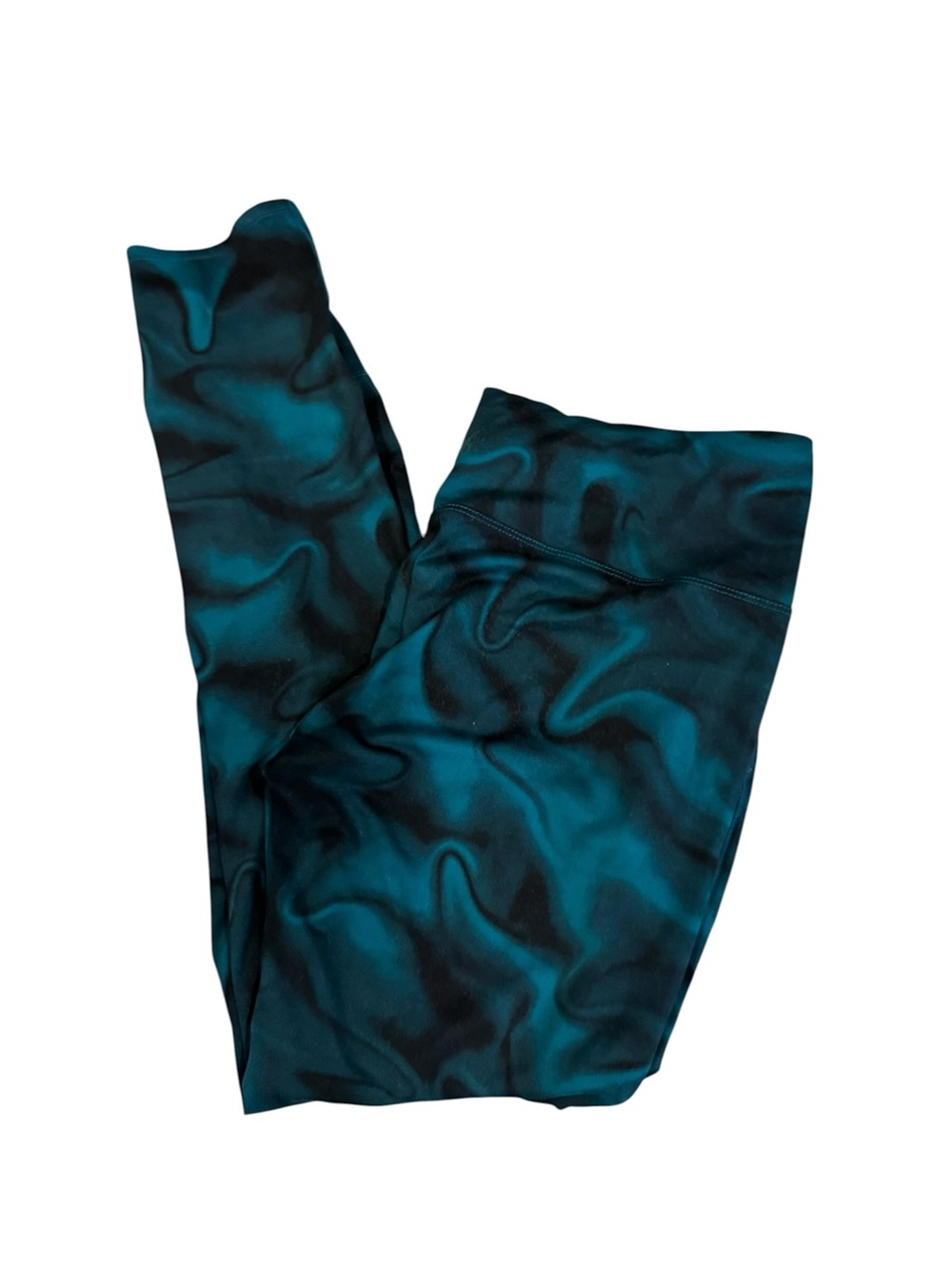Capezio Teal and Black Marble-Print‎ Leggings
